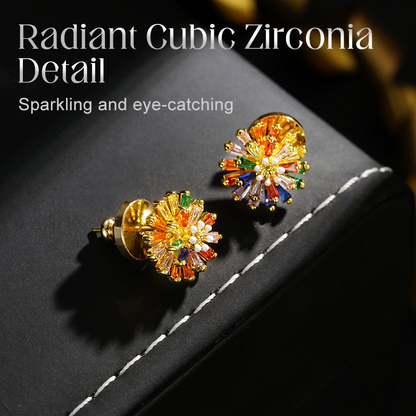 🎆PROMO LIMITÉE 50%💎Ensemble Bijoux Feu d'Artifice – Boucles d'Oreilles & Collier, Zirconium Cubique, Plaqué 18K, Cuivre Durable, Parfait pour Soirées & Cadeaux✨