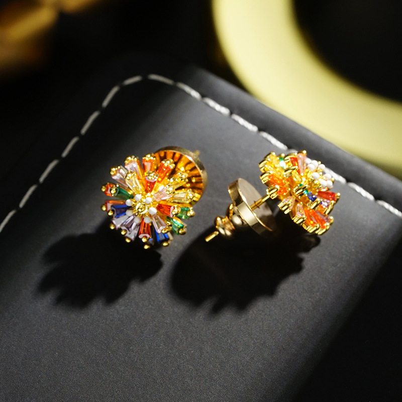 🎆PROMO LIMITÉE 50%💎Ensemble Bijoux Feu d'Artifice – Boucles d'Oreilles & Collier, Zirconium Cubique, Plaqué 18K, Cuivre Durable, Parfait pour Soirées & Cadeaux✨