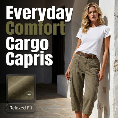 🔥👖 PROMO FLASH 50% ! Pantalons Cargo Capri Décontractés – Coupe Ample, Poches Multiples, Tissu Respirant, 6 Tailles, Idéaux Été & Quotidien 🌿