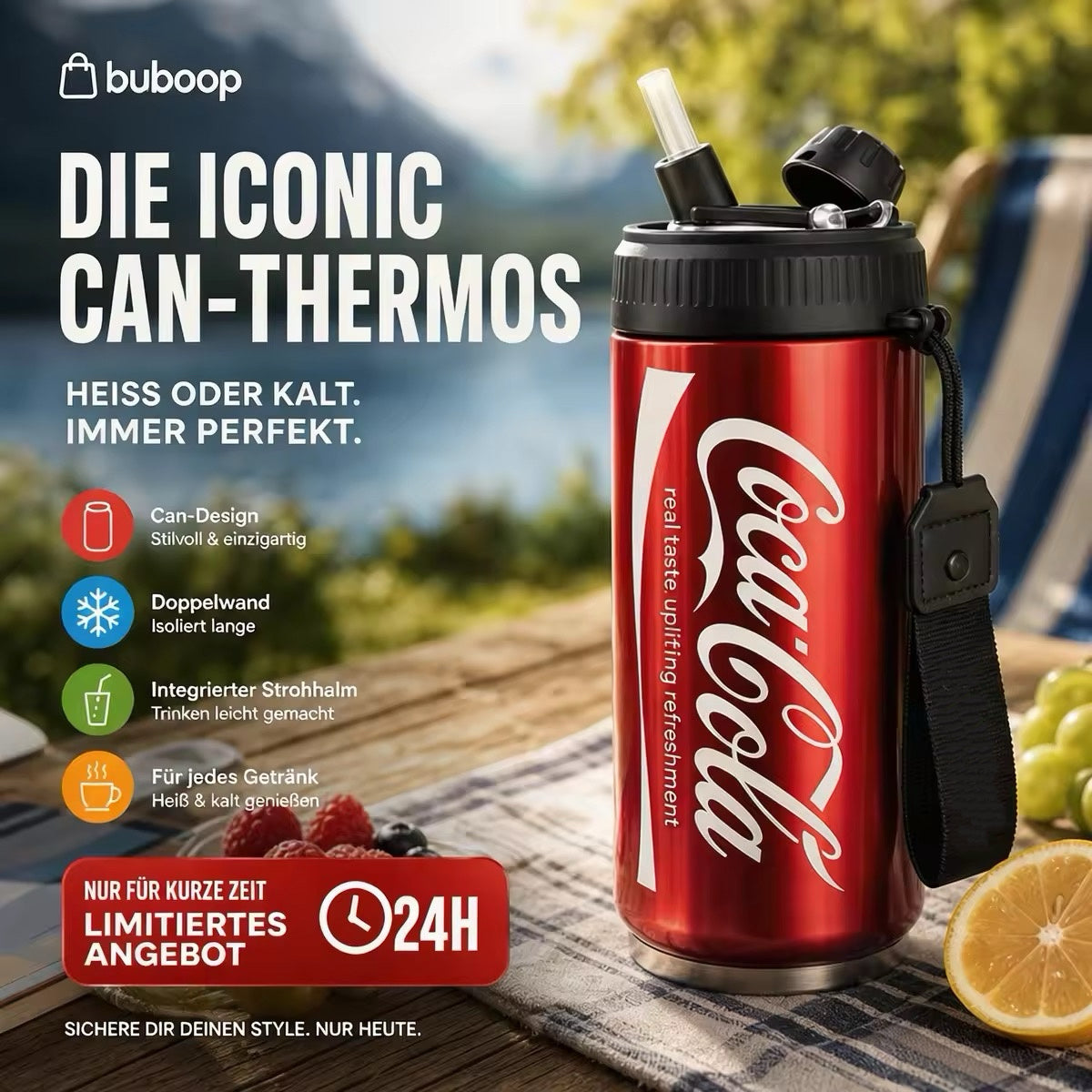 🎉 50% DE RÉDUCTION ! 🥤 Mug isotherme à double paroi en acier inoxydable en forme de canette de cola