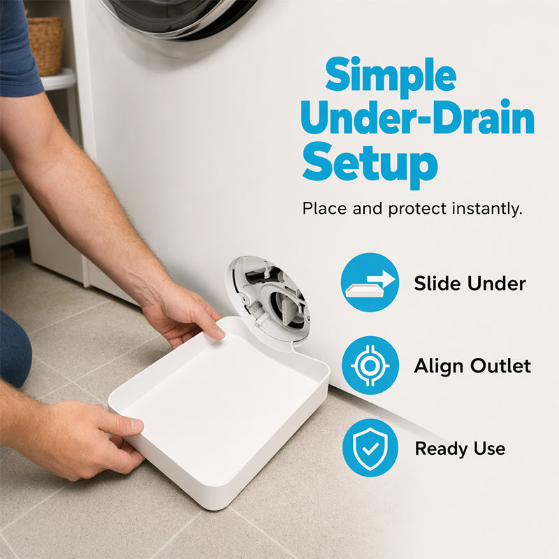 🛡️ 50% DE RÉDUCTION – Bac Récupérateur pour Lave-Linge – Anti-Fuite, Capte Débordements, Sol Sec – Installation Facile ✨