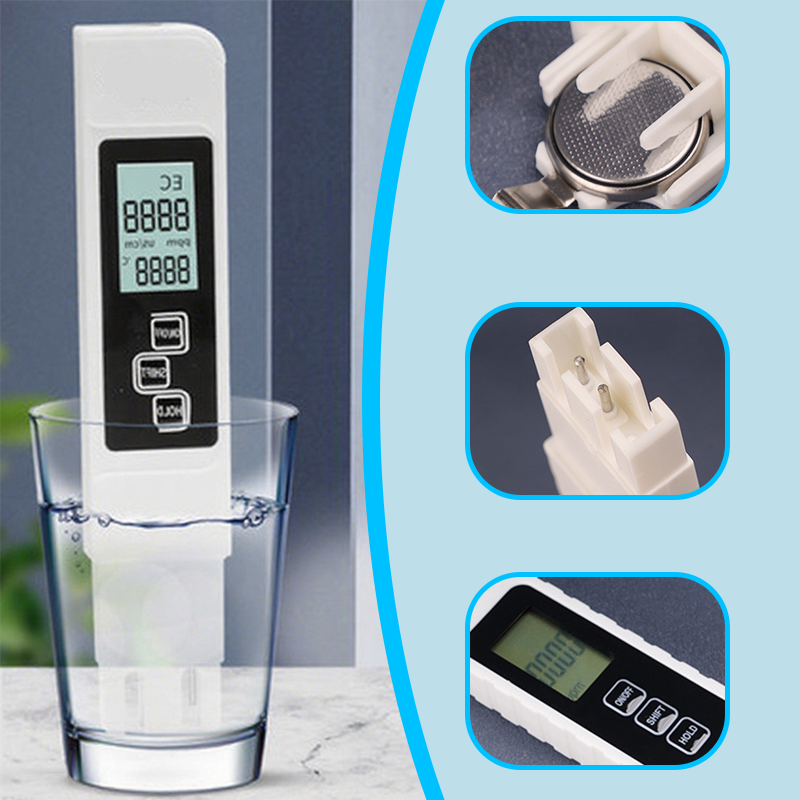 💧 50% DE RÉDUCTION! ✨ Testeur de Qualité d'Eau 3-en-1 TDS - Mesure Précise du pH, Chlore et Dureté avec Écran LCD pour Piscines et Aquariums 🌊📱
