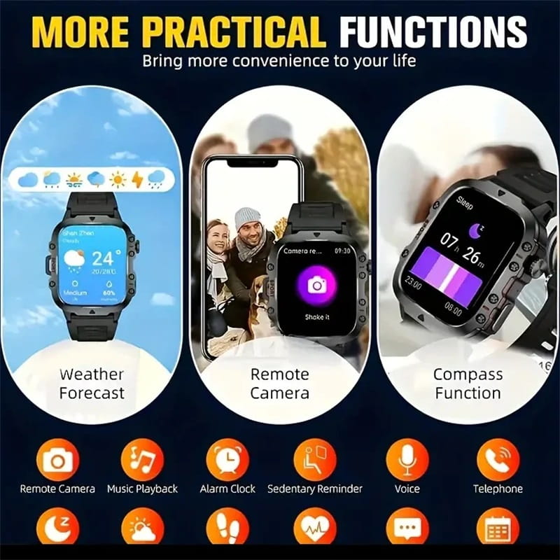 ⌚ 50% DE RÉDUCTION! 🏞️ Montre Intelligente Robuste Extérieur – 100+ modes sportifs, étanche & alliage aluminium – Parfaite pour l'aventure et le quotidien actif 💪