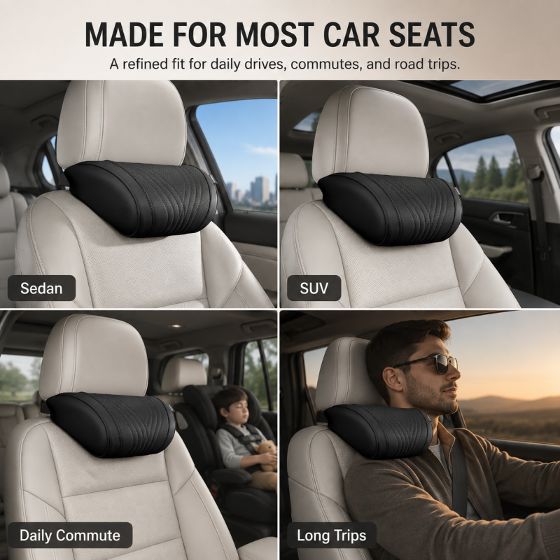 🚗Ensemble appui‑tête et coussin lombaire haut de gamme 💆Soutien ergonomique, confort pour longs trajets auto 💺