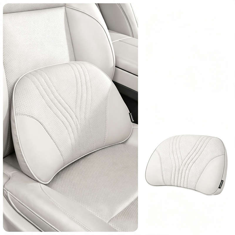 🚗Ensemble appui‑tête et coussin lombaire haut de gamme 💆Soutien ergonomique, confort pour longs trajets auto 💺
