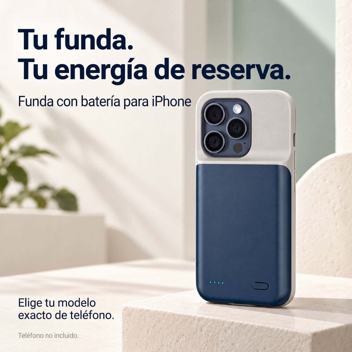 🔋✨ Funda con power bank 2 en 1 para iPhone ¡Di adiós a la ansiedad por la batería descargada! 🚫 6800mAh, carga PD de 20W, delgada, protege y carga al mismo tiempo 📱