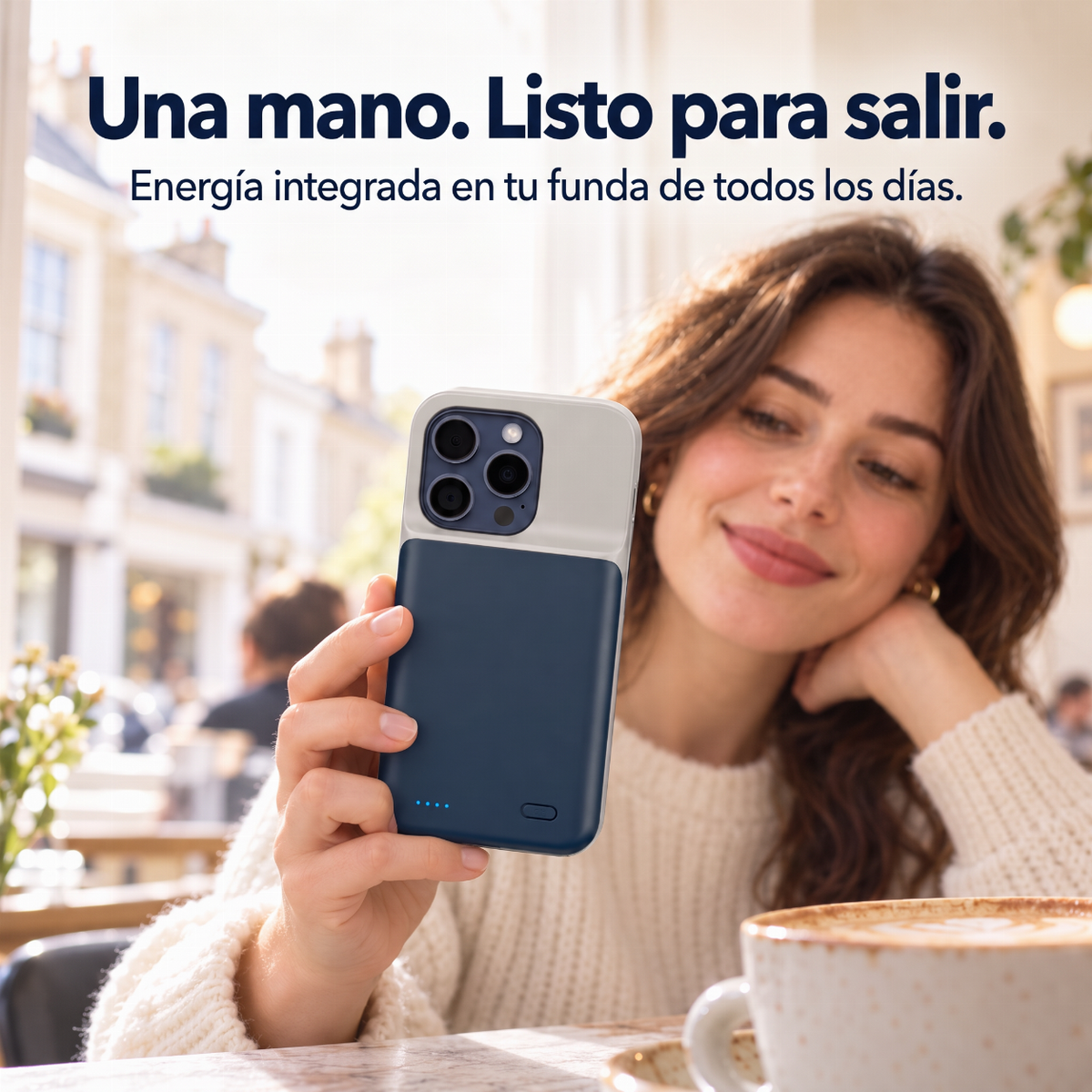 🔋✨ Funda con power bank 2 en 1 para iPhone ¡Di adiós a la ansiedad por la batería descargada! 🚫 6800mAh, carga PD de 20W, delgada, protege y carga al mismo tiempo 📱