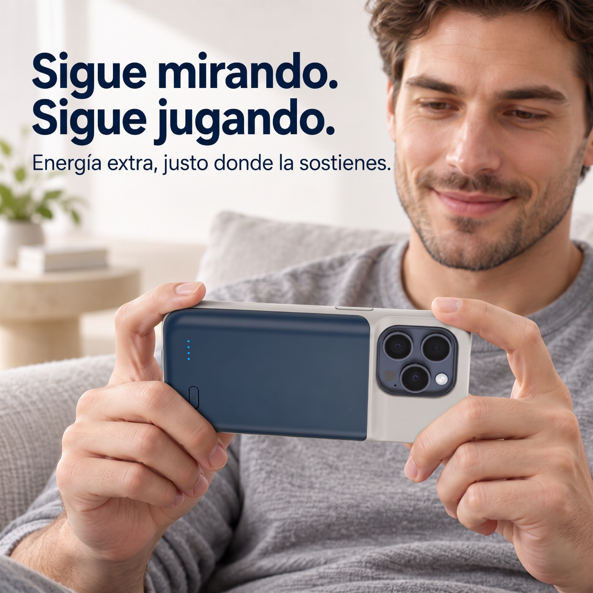 🔋✨ Funda con power bank 2 en 1 para iPhone ¡Di adiós a la ansiedad por la batería descargada! 🚫 6800mAh, carga PD de 20W, delgada, protege y carga al mismo tiempo 📱