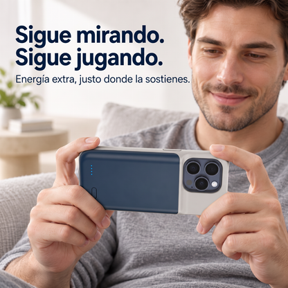 🔋✨ Funda con power bank 2 en 1 para iPhone ¡Di adiós a la ansiedad por la batería descargada! 🚫 6800mAh, carga PD de 20W, delgada, protege y carga al mismo tiempo 📱