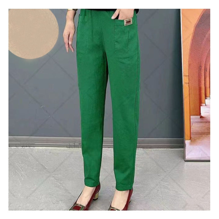Pantaloni da Donna in Cotone con Vita Elastica